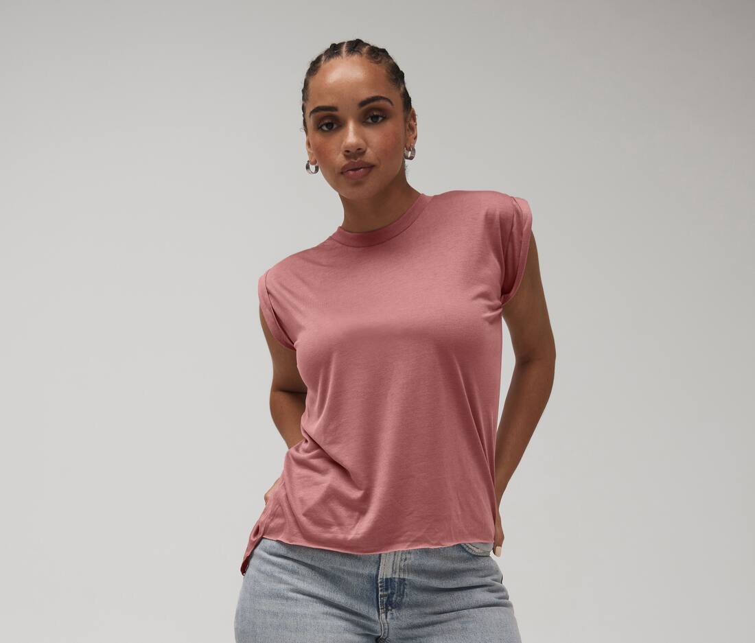 Camiseta mujer manga enrolladas - B8804 (171.06)