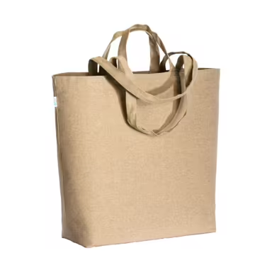 Bolsa con fuelle en la base de algodón reciclado, 280 g/m², con cremal