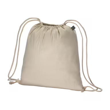 Mochila de algodón FAIRTRADE® 140 g/m² con cierre de cordón