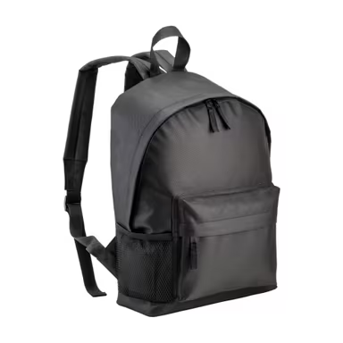 Mochila de poliéster reciclado R-PET con bolsillo exterior con cremallera