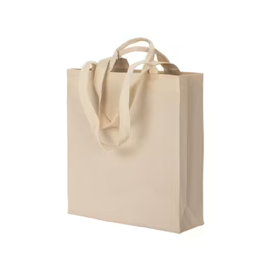 Bolsa con fuelle de algodón, 220 g/m², con doble asa
