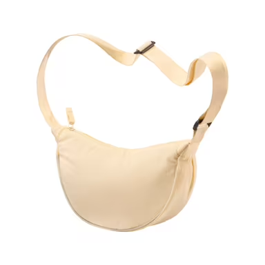 Bolso redondo de nylon con correa ajustable y cierre con cremallera