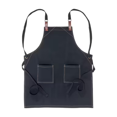 Delantal de cocina ajustable de algodón con 2 bolsillos delanteros.