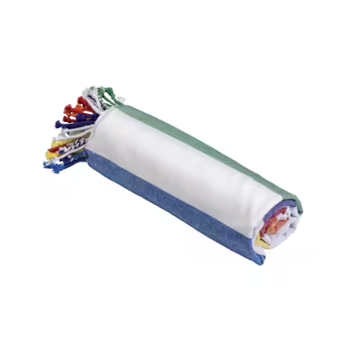 Toalla de playa/pareo de algodón reciclado de 180 g/m² con flecos, med