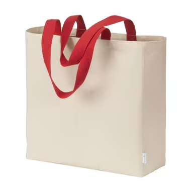 Maxi bolsa shopper de algodón reciclado de 280 g/m2 natural con asas de col