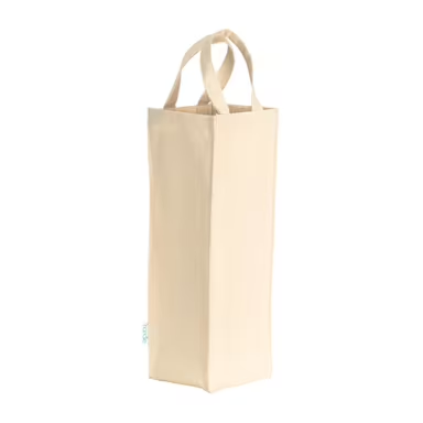 Bolsa para una botella fabricada con algodón reciclado de 250 g/m2