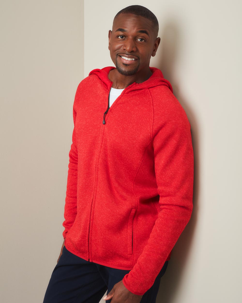 Lux Hooded Knit Fleece Jacket