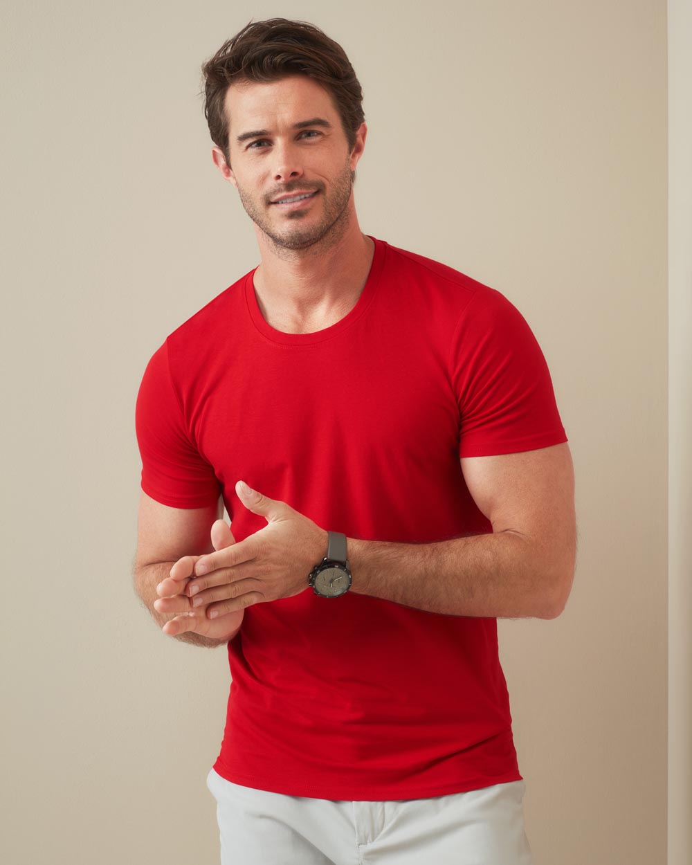 Clive Crew Neck Camiseta con cuello redondo para hombres (115.05)