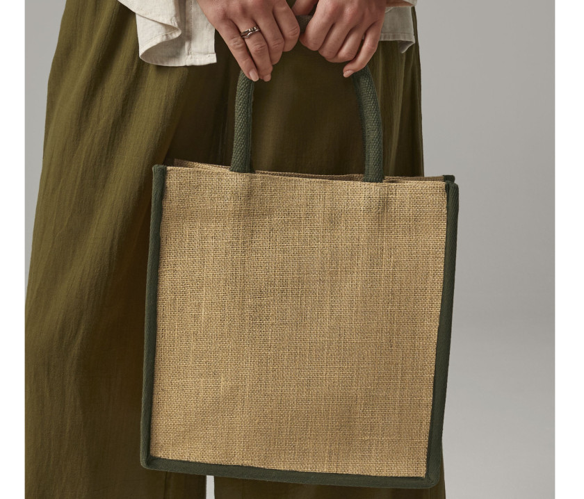 Bolsa tote Midi de yute almidonado natural - W473 (938.28)