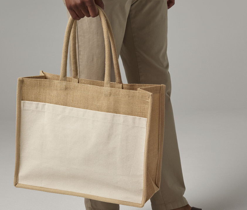 Bolsa yute almidonado bolsillo de algodón natural - W480 (941.28)