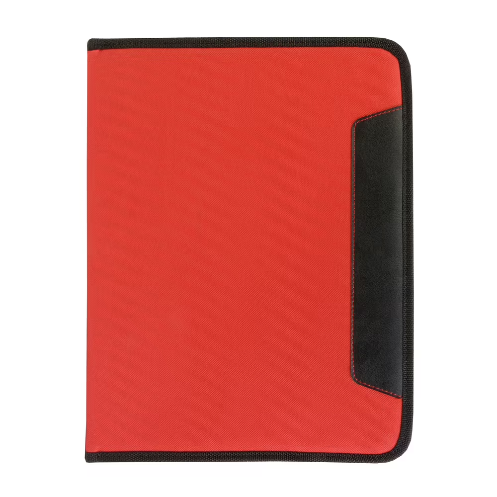 Carpeta congresos de poliéster 600D con bloc, bolsillo interior y sujetabol