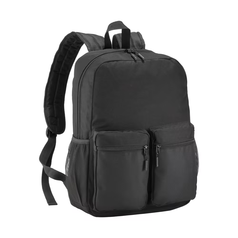 MOCHILA CON DOS BOSILLOS DELANTE de POLIESTER (600Dgr) 33X42X12cm.