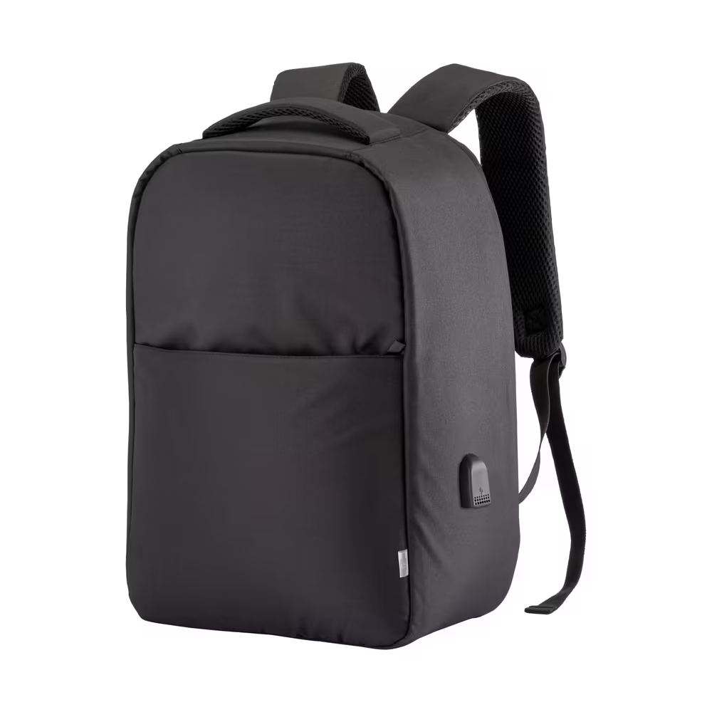 MOCHILA CON CONEXIÓN USB Y PARA PORTATIL DE 15" de R-PET (gr) 28X40X12cm.
