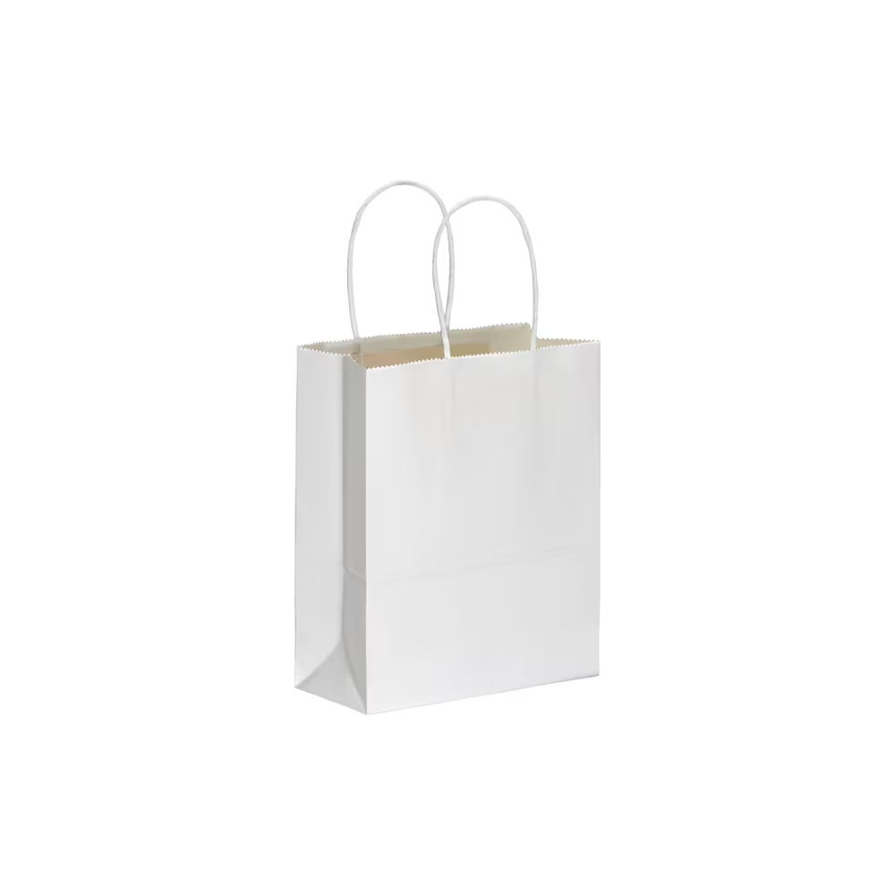 Bolsa papel 100% de 100gr con fuelle y asas retorcidas
