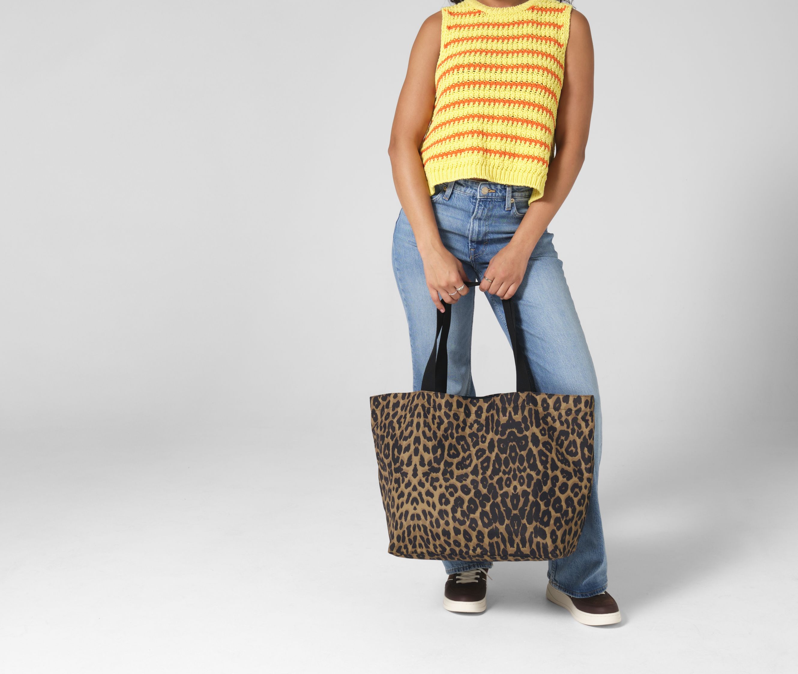 Bolsa de tela carryall estampado leopardo - BG194 (318.29)