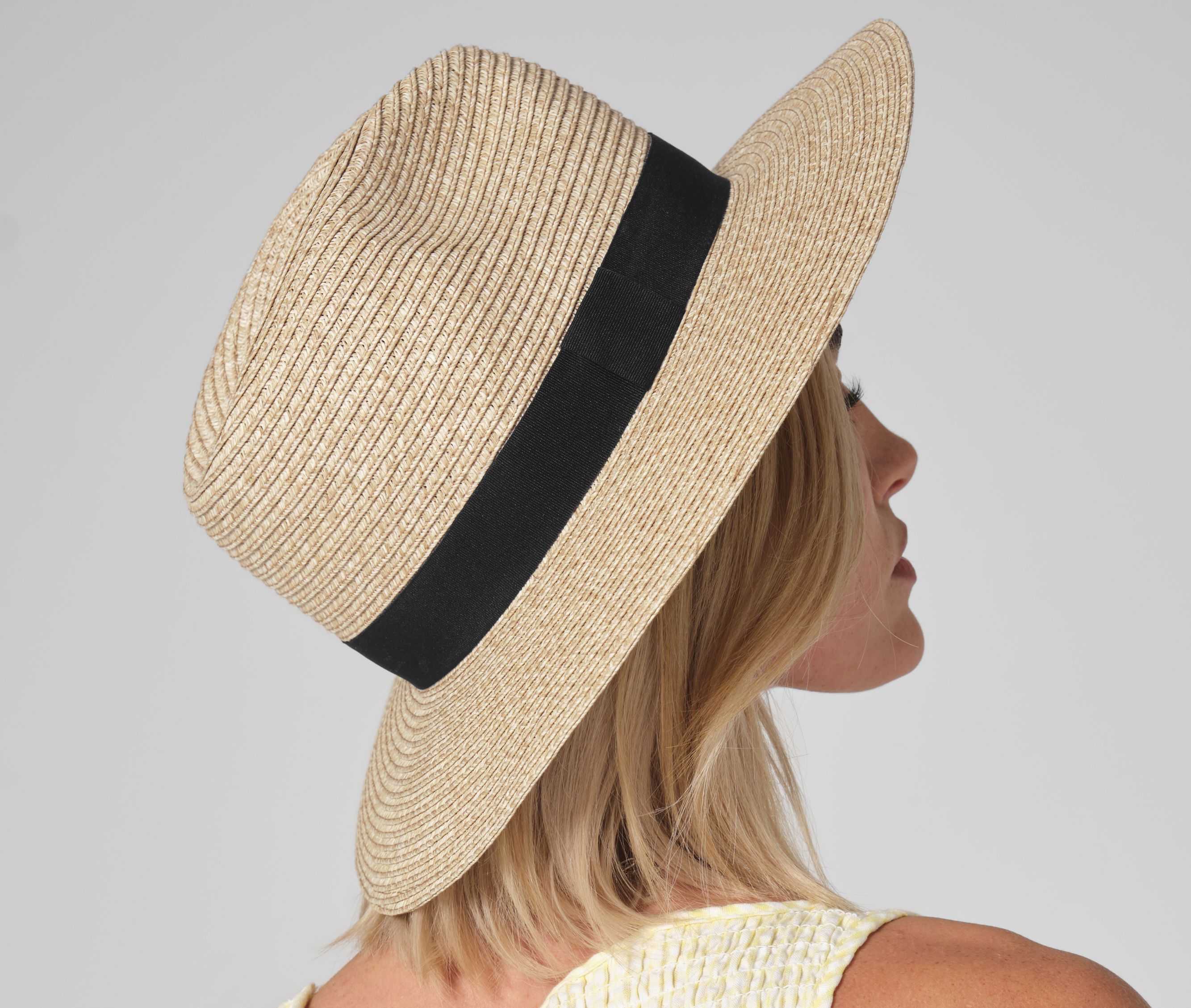 Sombrero de papel trenzado que imita la paja - B725