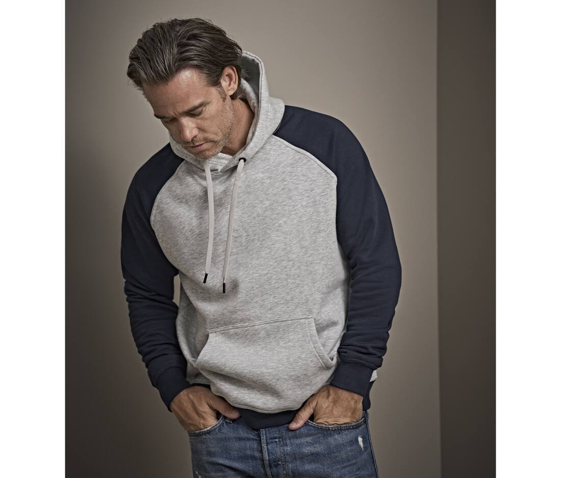 Sudadera con capucha de dos tonos hombre