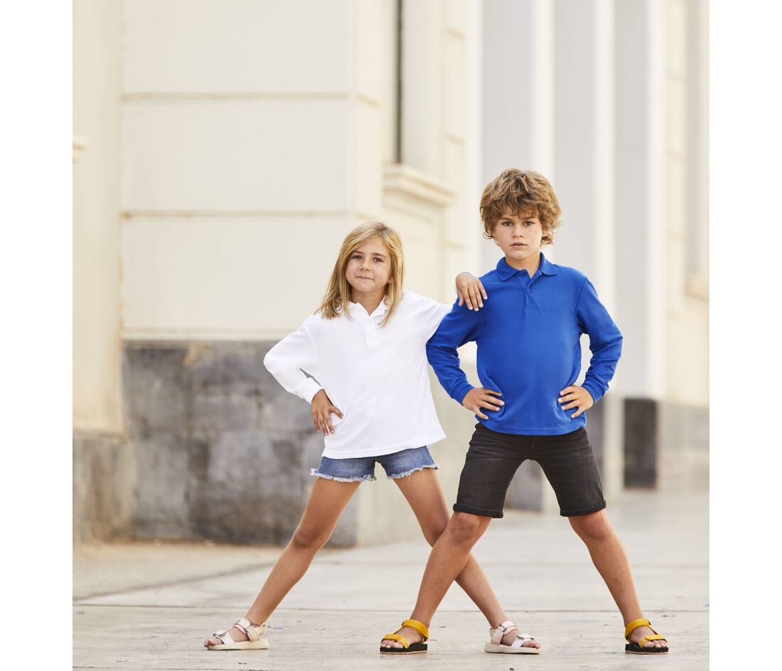 Kids` 65/35 Long Sleeve Polo - 63-201-0(578.01)