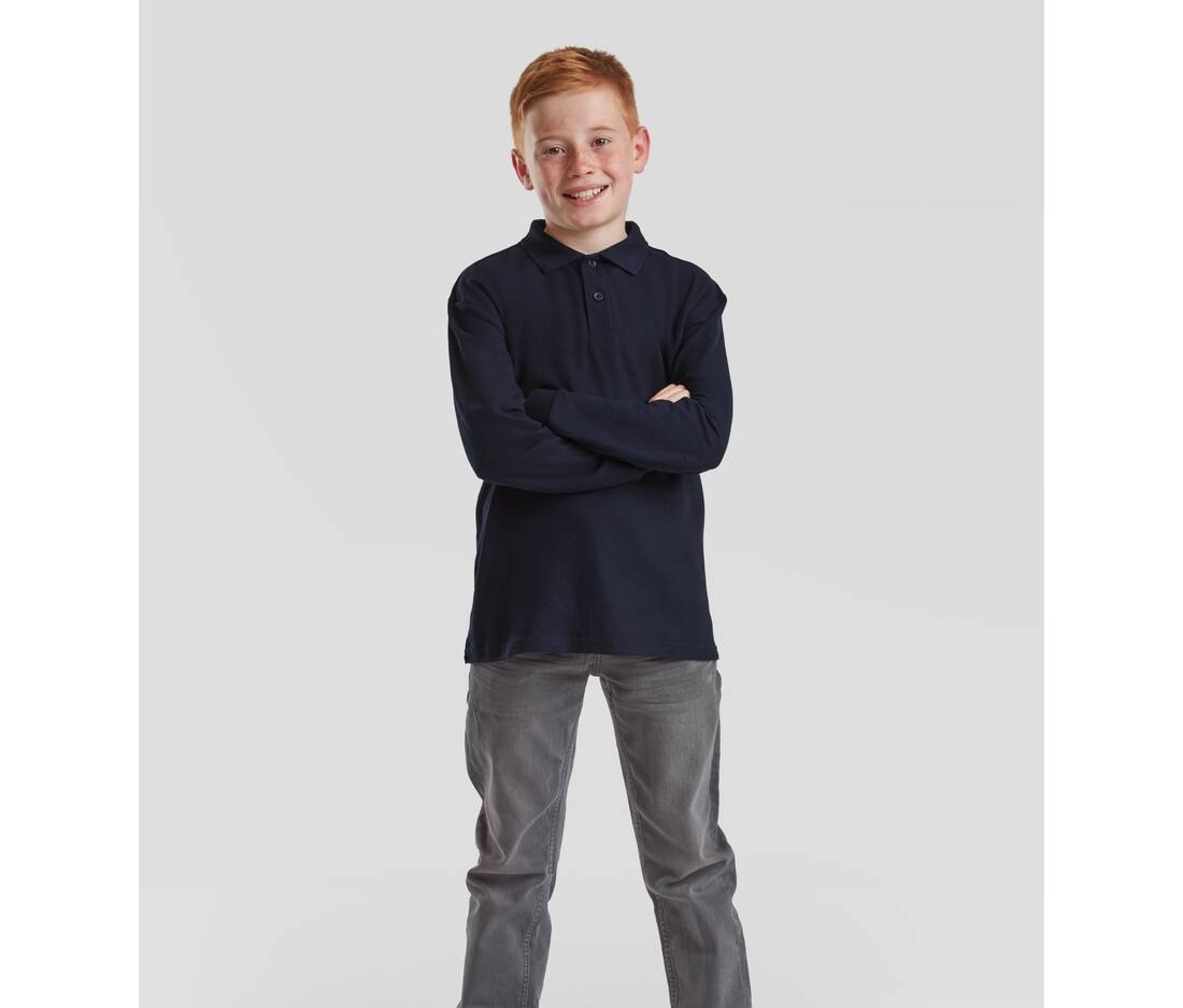 Kids` 65/35 Long Sleeve Polo - 63-201-0(578.01)