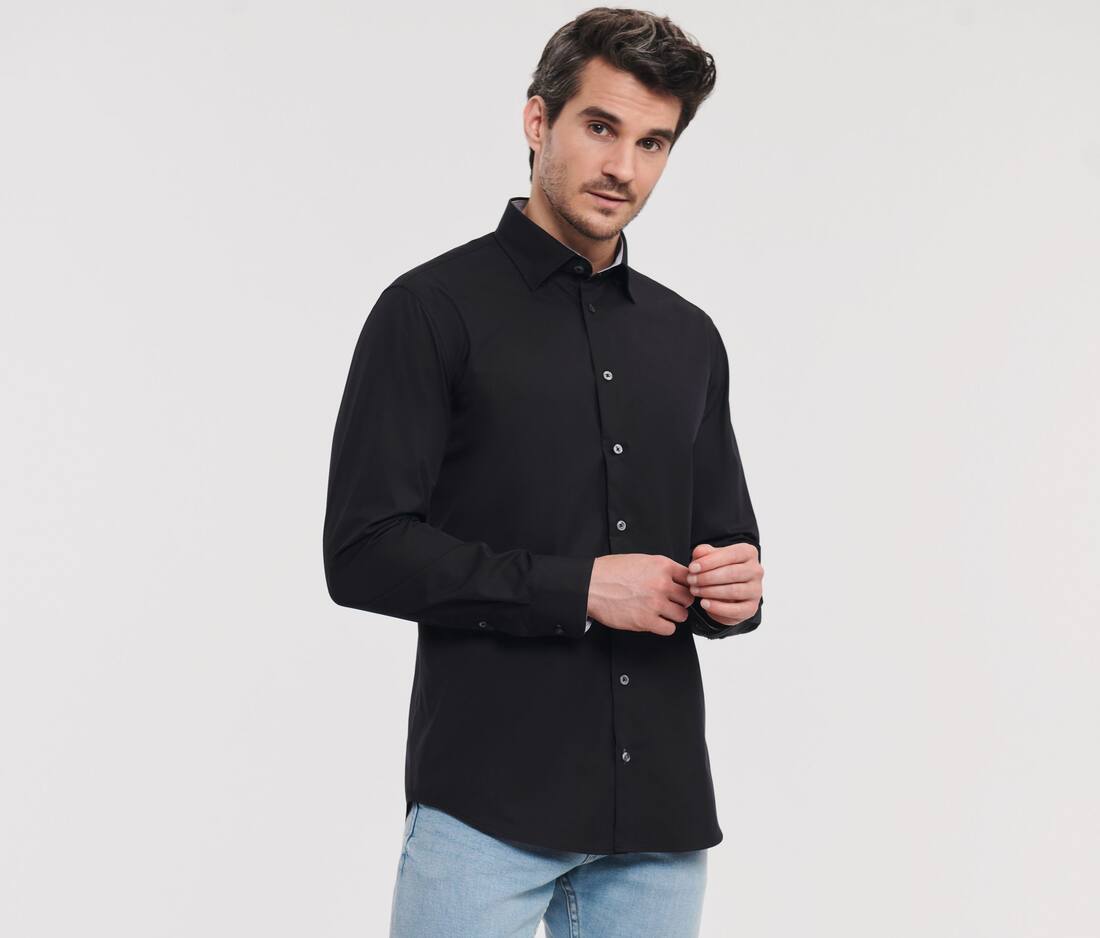 Men`s LS Tailored Contrast Ultimate Stretch Shirt - R-966M-0(023.00)
