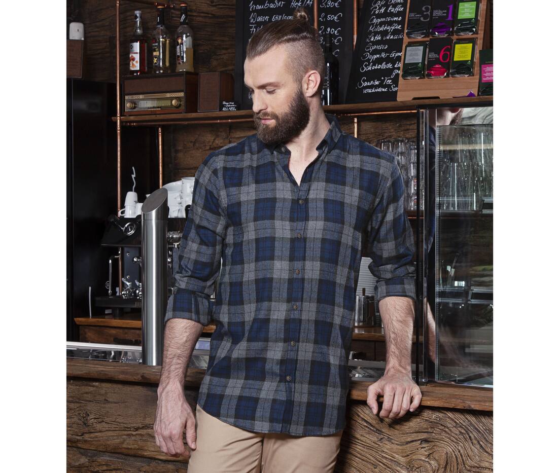 Camisa urbana a cuadros para hombre - KYBM8