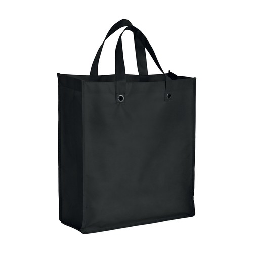 BOLSA PLEGABLE DE ASA CORTA, CERRADA 14X21 CM de TNT SELLADO (80gr) 38X40X4