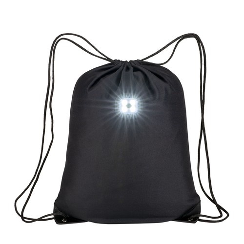 MOCHILA DE CUERDAS CON LUZ de POLIESTER (300Tgr) 34X45cm.