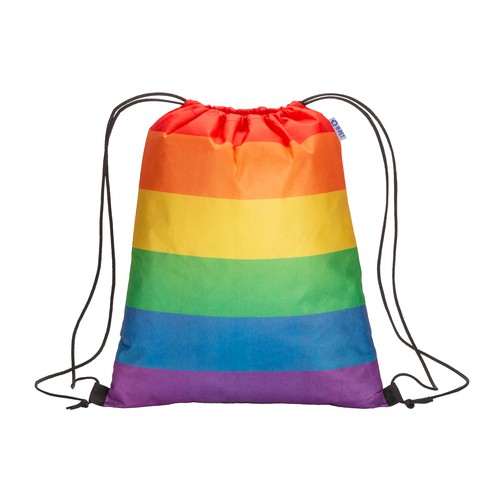 Mochila rainbow en r-pet 70 gr/m2 con cierre de cordón