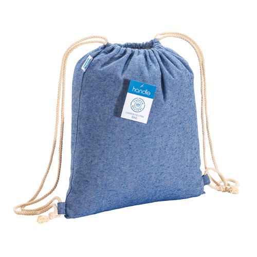 MOCHILA CON EFECTO MELANGE Y CIERRE DE CORDÓN CON OJAL de ALGODÓN RECICLADO