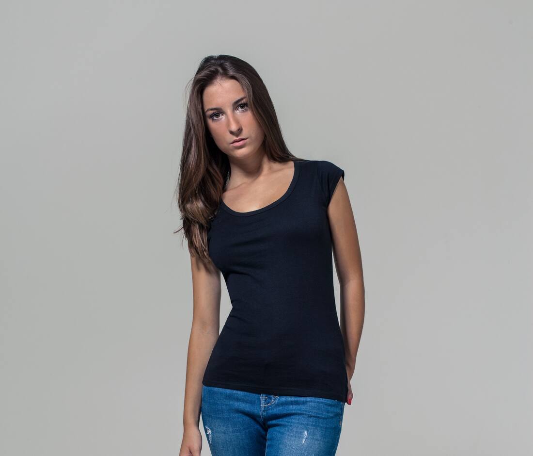 Camiseta de mujer con escote en V en la espalda - BY035