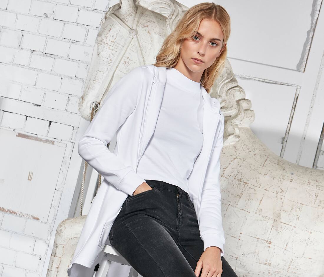 Sudadera larga con capucha y cremallera - BY148