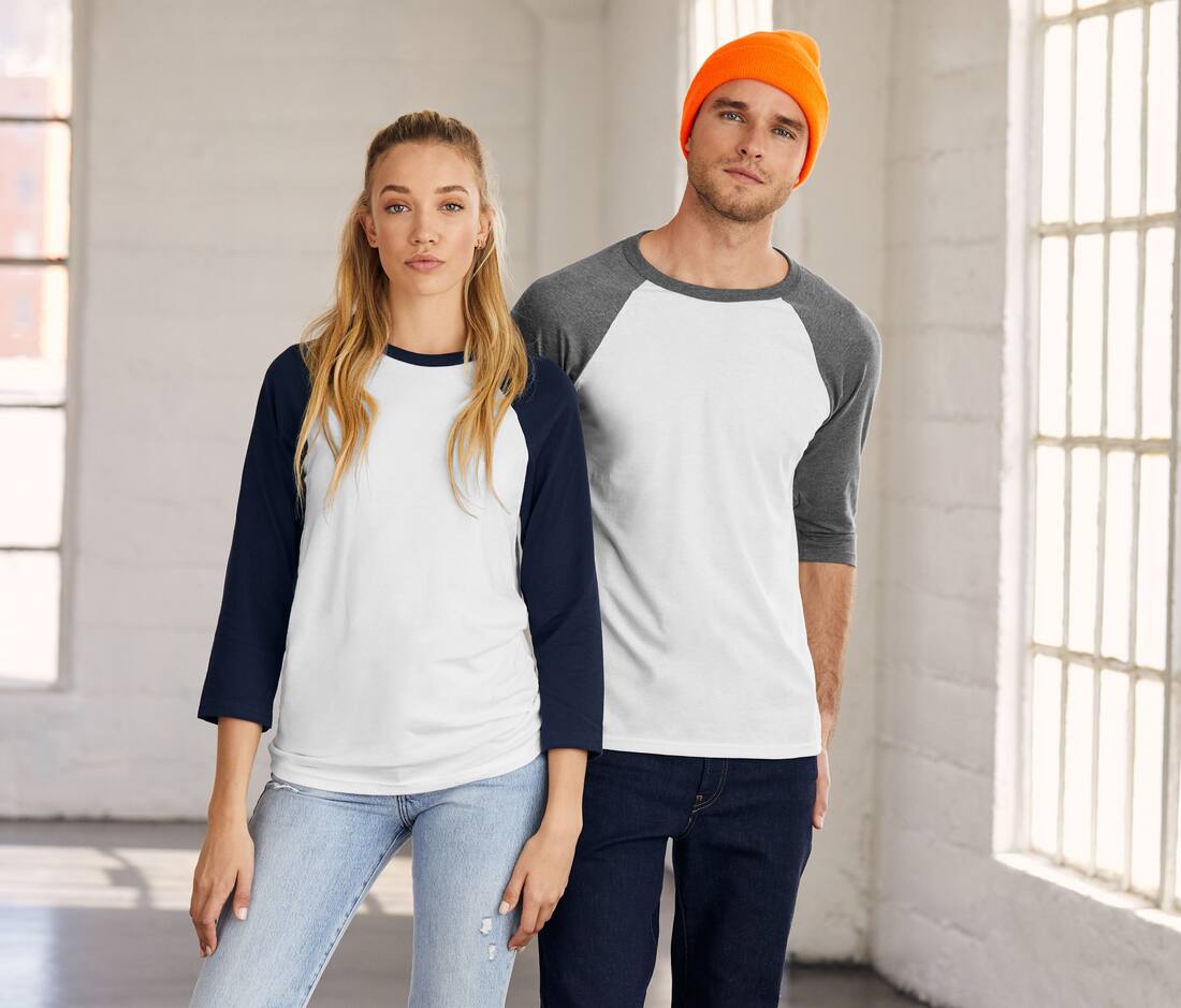 Camiseta Baseball manga 3/4 unisex - B3200 (163.06)