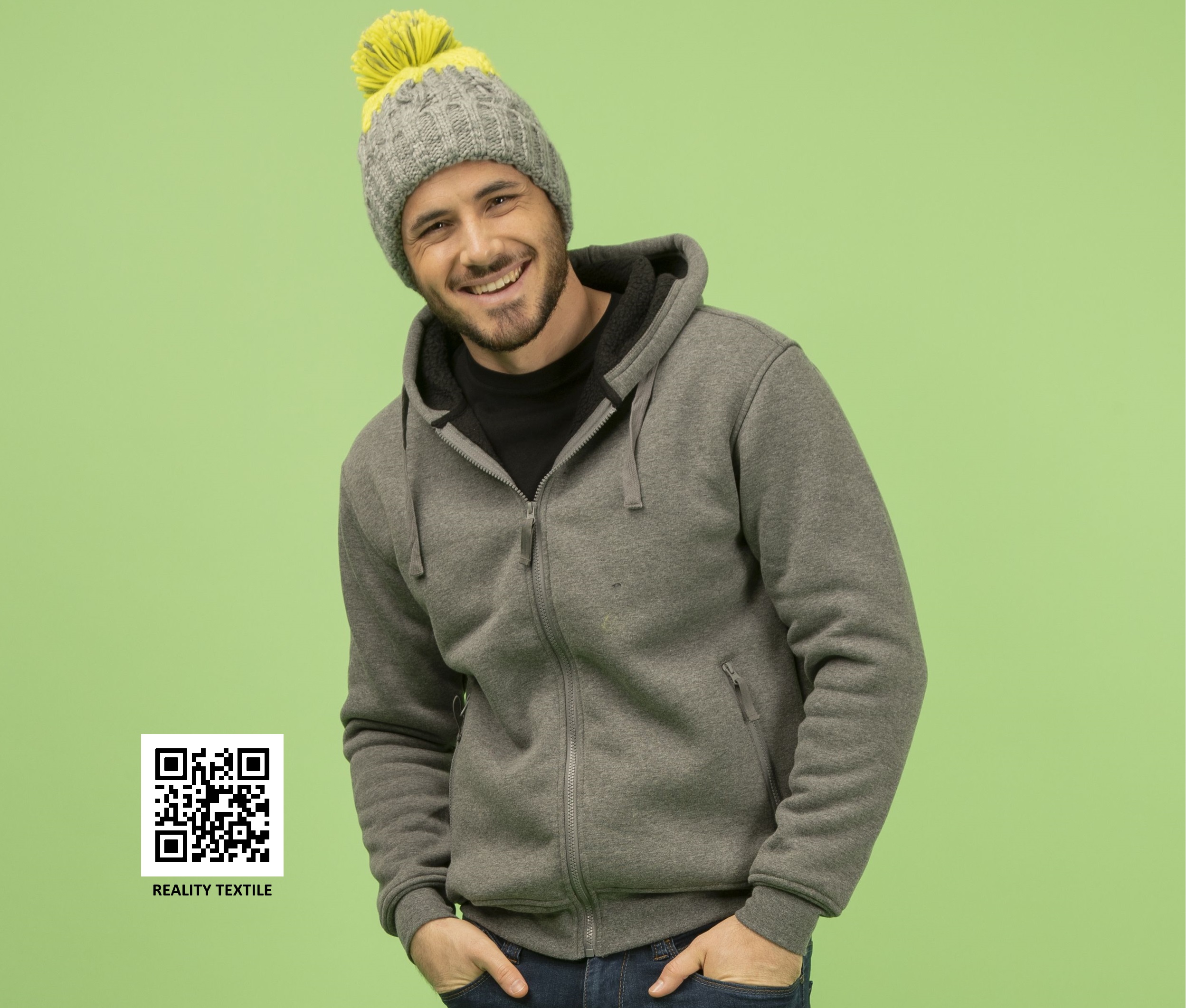 Sudadera con capucha forrada de polar Sherpa con cremallera - PK430