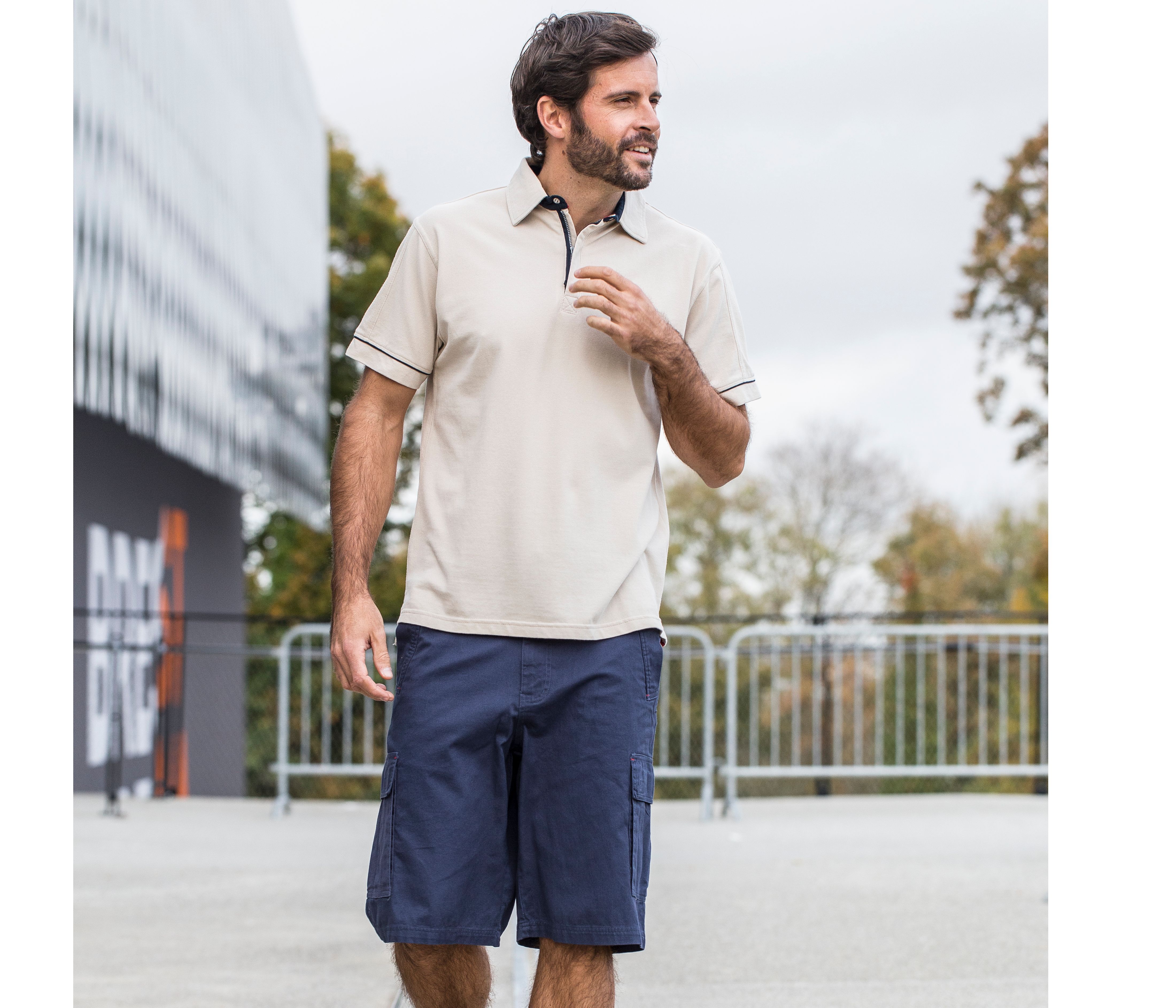 Bermudas de algodón orgánico con bolsillos pegados - PK800