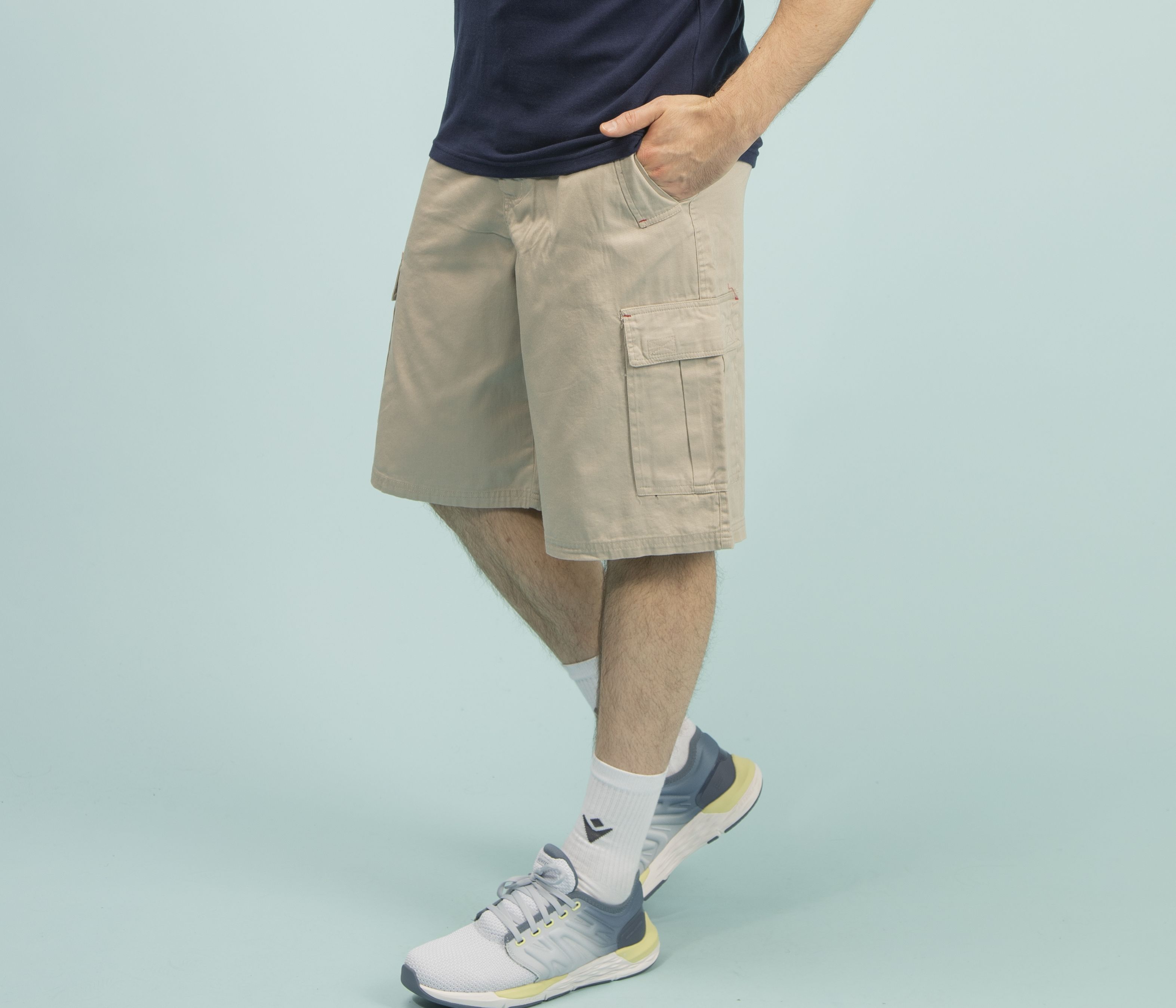 Bermudas de algodón orgánico con bolsillos pegados - PK800