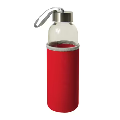 Botella de vidrio con tapa de acero inoxidable, 500 ml