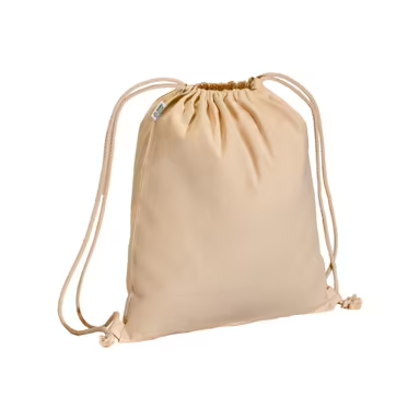 Mochila de algodón orgánico de 220 g/m², con cierre de cordón.