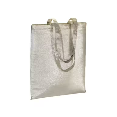 Bolsa de polialgodón brillante, 90 g/m², con asas largas