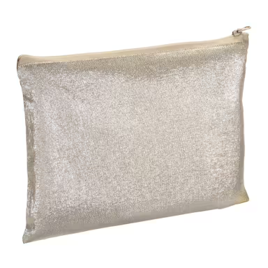 Neceser con cremallera de polialgodón brillante, 90 g/m2