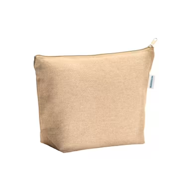 Neceser de algodón reciclado, 280 g/m², con cremallera y fuelle en la