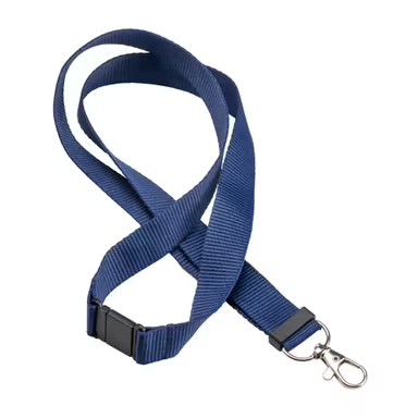 Lanyard para el cuello de poliéster reciclado R-PET con mosquetón y cierre