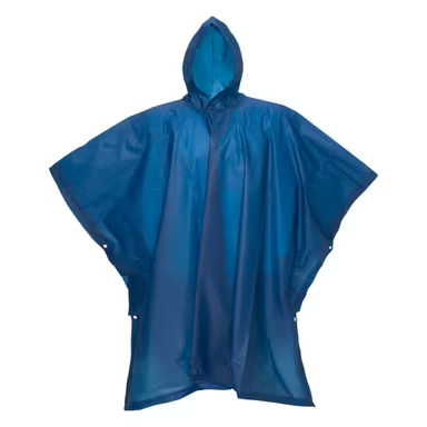 Poncho impermeable de PEVA reciclado. Embutido en bolsa de PET reciclado