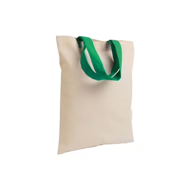 Mini bolsa shopper de algodón natural reciclado de 140 g/m2 con asas de col