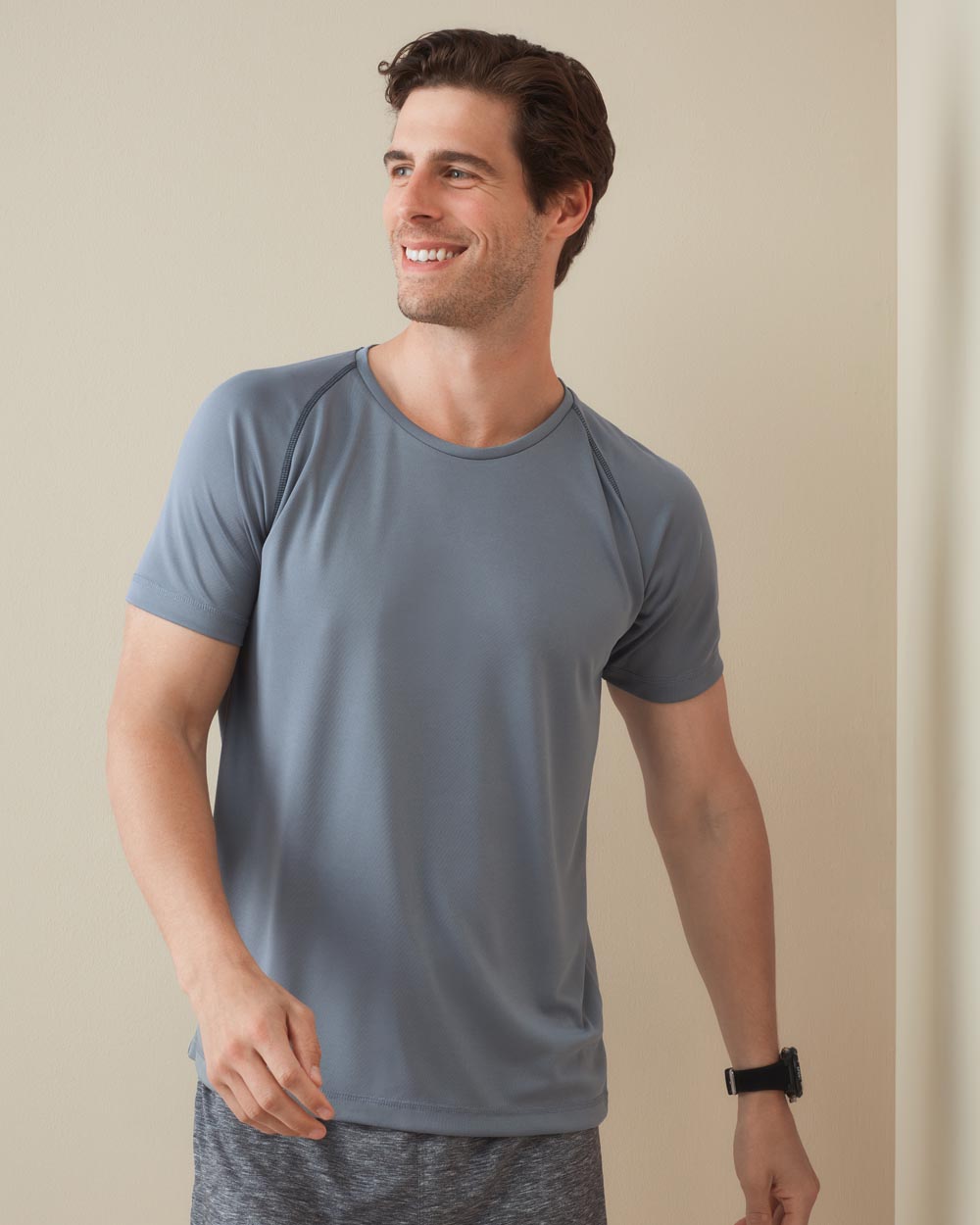 Active Team Raglan Camiseta con cuello redondo para hombres (020.05)