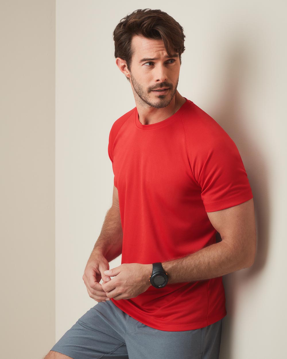 Active 140 Raglan Camiseta con cuello redondo para hombres (012.05)