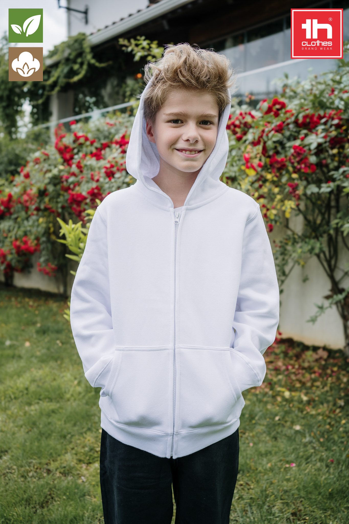 AMSTERDAM KIDS - Sudadera con capucha y cremallera completa para niños