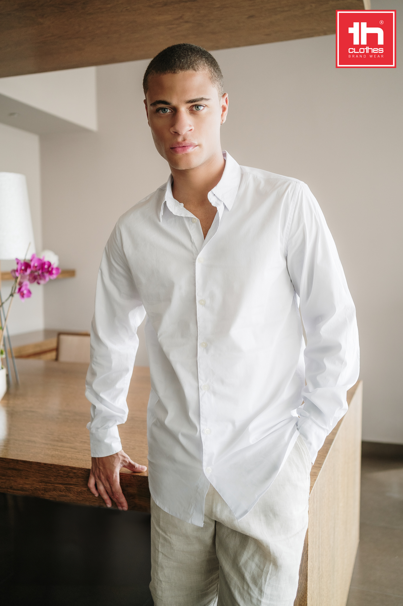 PARIS - Camisa de popelina de manga larga para hombre