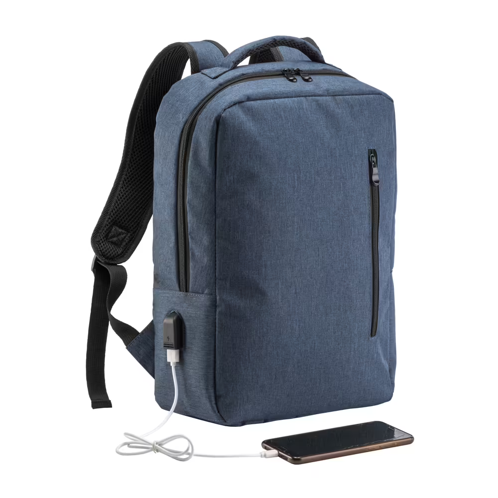 MOCHILA CON CONEXIÓN USB Y PARA PORTATIL DE 15" de POLIESTER (300Dgr) 31X43