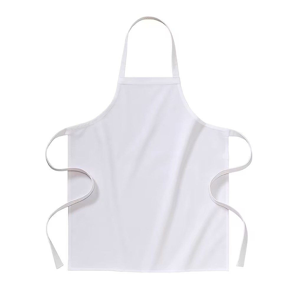 Delantal de cocina blanco 100% algodón (70 X 90 CM)