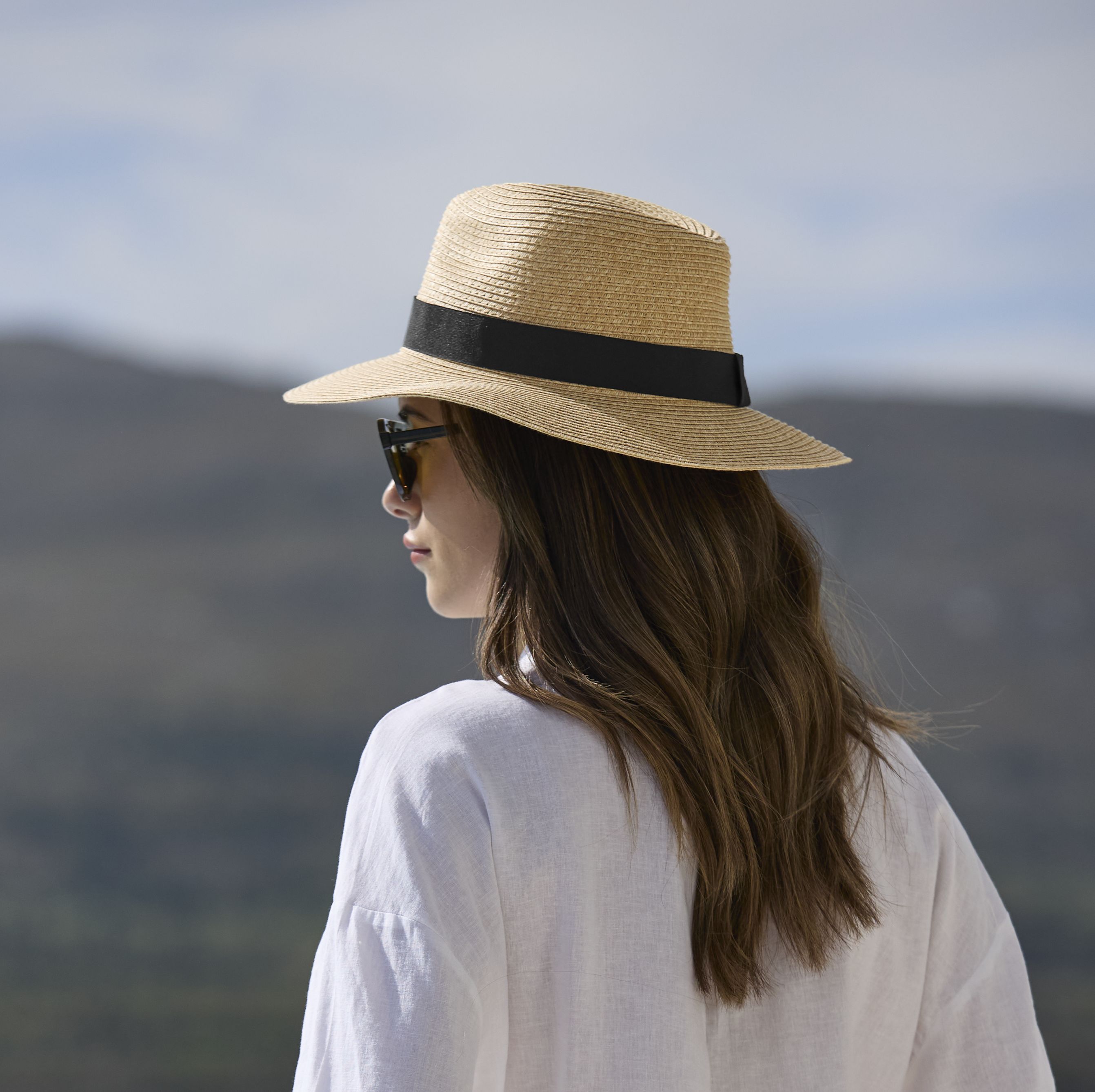 Sombrero de papel trenzado que imita la paja - B725